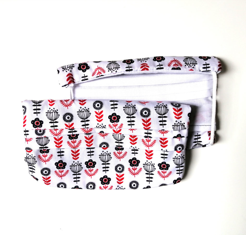 Masque barrière lavable - Coton biologique - Blanc motifs ...